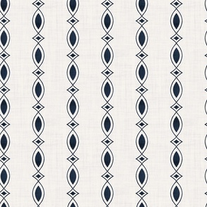 Japandi geometric white textured indigo blue - medium scale