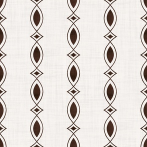 Japandi geometric white textured warm brown - large scale