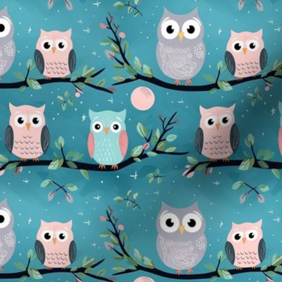 Smaller Sweet Owls Turquoise