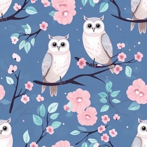 Owls and Cherry Blossoms