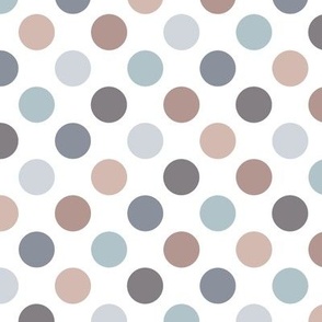Neutral Polka Dot Pattern on White Background - Small