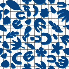  paper cut blue floral 