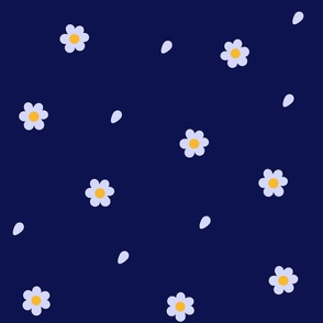 Navy abstract floral pattern