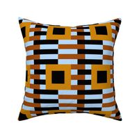 Retro bold stripes geometrics brown sky blue