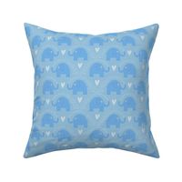 Blue elephant ditsy