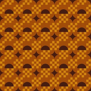 Retro funky checks Copper Brown