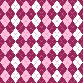 Pink White Seamless Argyle Pattern