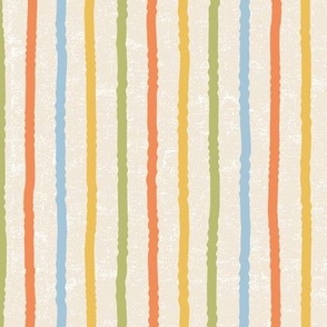 colourful wavy stripes on textured off-white background