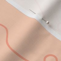 Peach Fuzz Soft Stripes - Bright Salmon Blush Contemporary Loopy Doodle Wallpaper