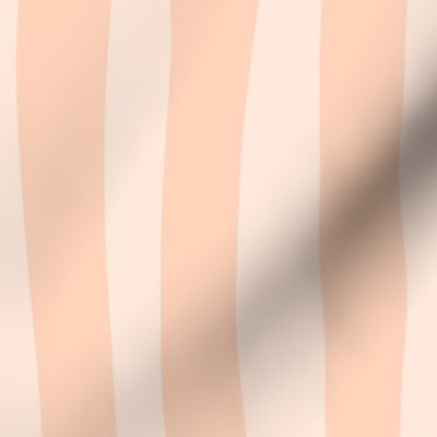 Peach Fuzz Wavy Stripes - Light Salmon Blush Contemporary Thick Soft Stripe Wallpaper