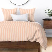 Peach Fuzz Wavy Stripes - Light Salmon Blush Contemporary Thick Soft Stripe Wallpaper