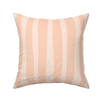 Peach Fuzz Wavy Stripes - Light Salmon Blush Contemporary Thick Soft Stripe Wallpaper