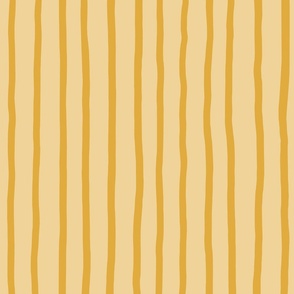 L - Yellow Ochre Soft Pinstripe - Light Mustard Contemporary Sketchy Stripe Wallpaper