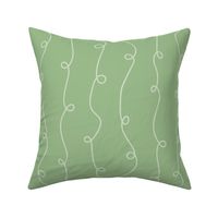 Sage Green Soft Stripes - Light Matcha Contemporary Loopy Doodle Wallpaper