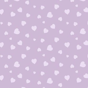 Sweet Lilac Monochrome Scattered Love Hearts