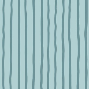 L - Duck Egg Blue Soft Pinstripe - Breathe Light Contemporary Sketchy Stripe Wallpaper