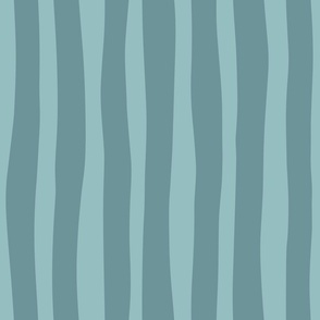 Duck Egg Blue Wavy Stripes - Breathe Deep Contemporary Thick Soft Stripe Wallpaper