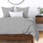 L - Slate Gray Soft Pinstripe - Warm Pewter Grey Contemporary Sketchy Stripe Wallpaper