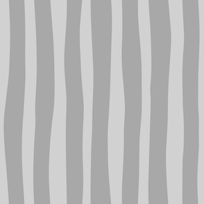 Slate Gray Wavy Stripes - Warm Pewter Grey Contemporary Thick Soft Stripe Wallpaper