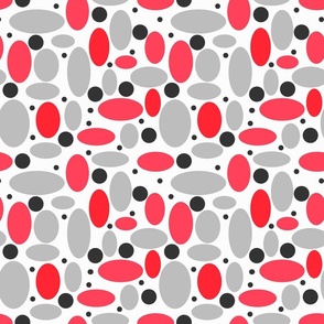 beans and peas retro red grey white pattern