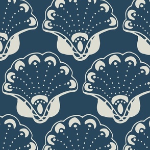 Shell Scallop on Dark Blue LARGE
