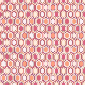 Retro Hexagons (6") - cream, orange, pink, yellow (ST2023RH) 
