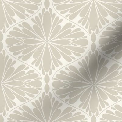 Modern Moroccan Abstract Flourish Ogee- neutral taupe  medium scale 