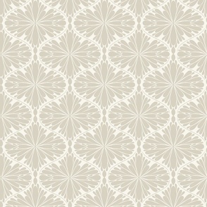 Modern Moroccan Abstract Flourish Ogee- neutral taupe  medium scale 