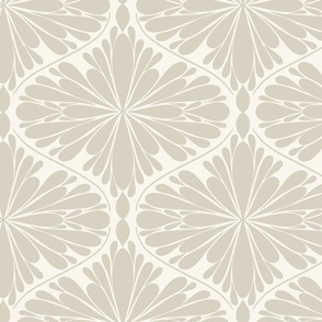 Modern Moroccan Abstract Flourish Ogee- neutral taupe large scale  