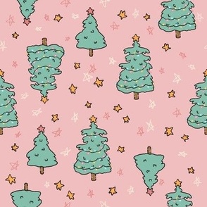 Christmas trees in pink