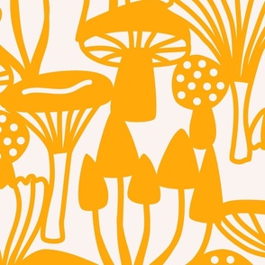 Toadstools mushrooms fungi jumbo yellow cream
