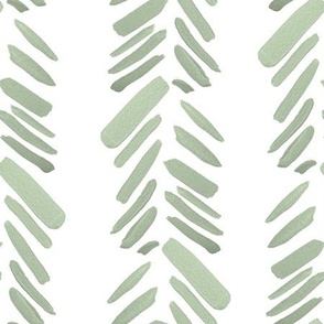 Sage Green  Herringbone / Brush Strokes