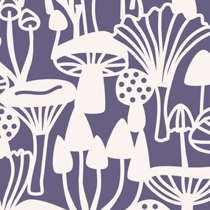 Toadstools mushrooms fungi indigo cream