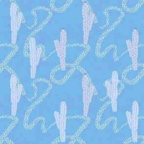 Blue cactus with texture