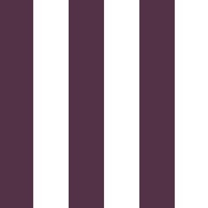 1” Vertical Stripes, Italian Plum and White