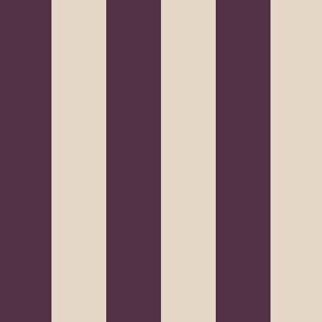 1” Vertical Stripes, Italian Plum and Tan