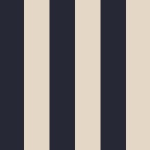1” Vertical Stripes, Black and Beige