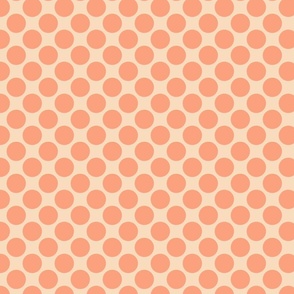 Polka dot (2") - cream, orange (ST2021PD)