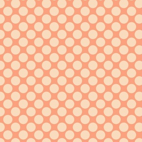 Polka dot (2") - cream, orange (ST2021PD)