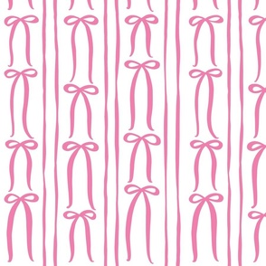 Bow Stripe - Flamingo Pink