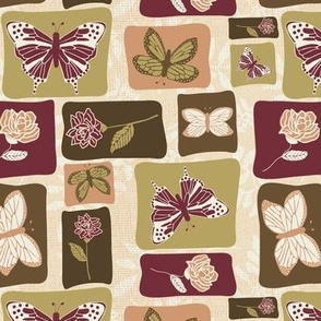 (S) Botanical Butterfly Patchwork