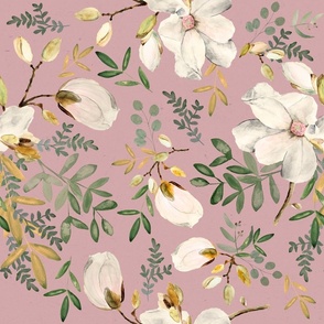 Blush Pink Floral Eucalyptus / White Flowers / Green