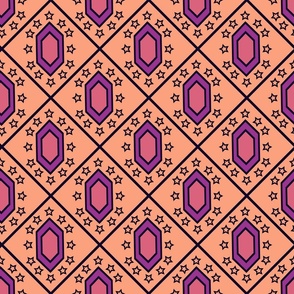 Hexagon Grid (24") - orange, purple, pink (ST2024HG)