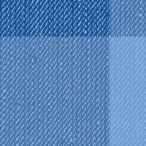 Twill Textured Gingham Check Plaid (6" squares) - Pantone Nautical Blue and Little Boy Blue  (TBS197)