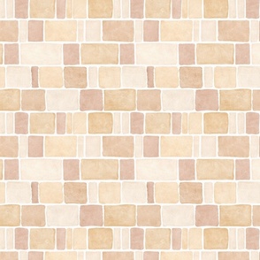 Warm minimalism mosaic. Natural tones tiles.  Design #1684.