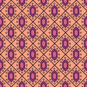 Hexagon Grid (12") - orange, purple, pink (ST2024HG)