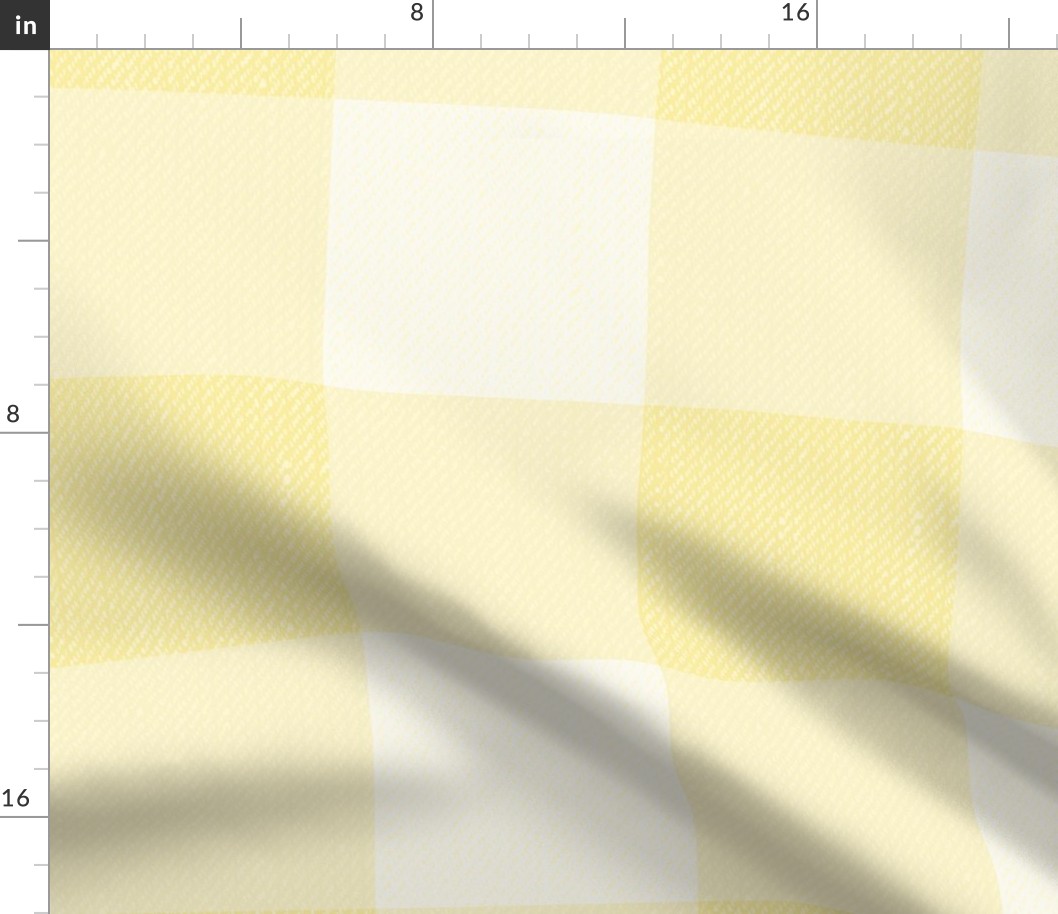Twill Textured Gingham Check Plaid (6" squares) - Wildflowers Yellow and Simply White  (TBS197)