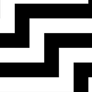 Geometric Zigzag Stripe in Black and White (Large)
