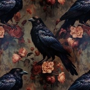 Small Scale Raven gothic rococo