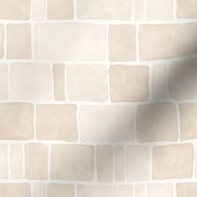 Neutral minimalism mosaic. Natural tiles. Beige bricks.